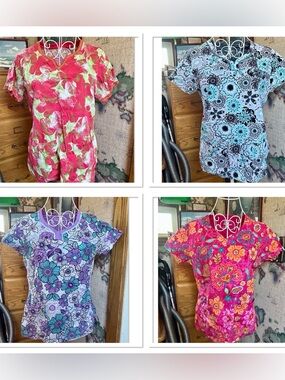 (4) Med Couture Scrub Tops